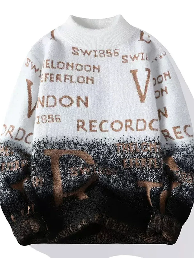 Otoño/Invierno nueva tendencia de moda impreso grueso cálido pulóver Casual suelto deportes de gran tamaño suéter de alta calidad M-3XL