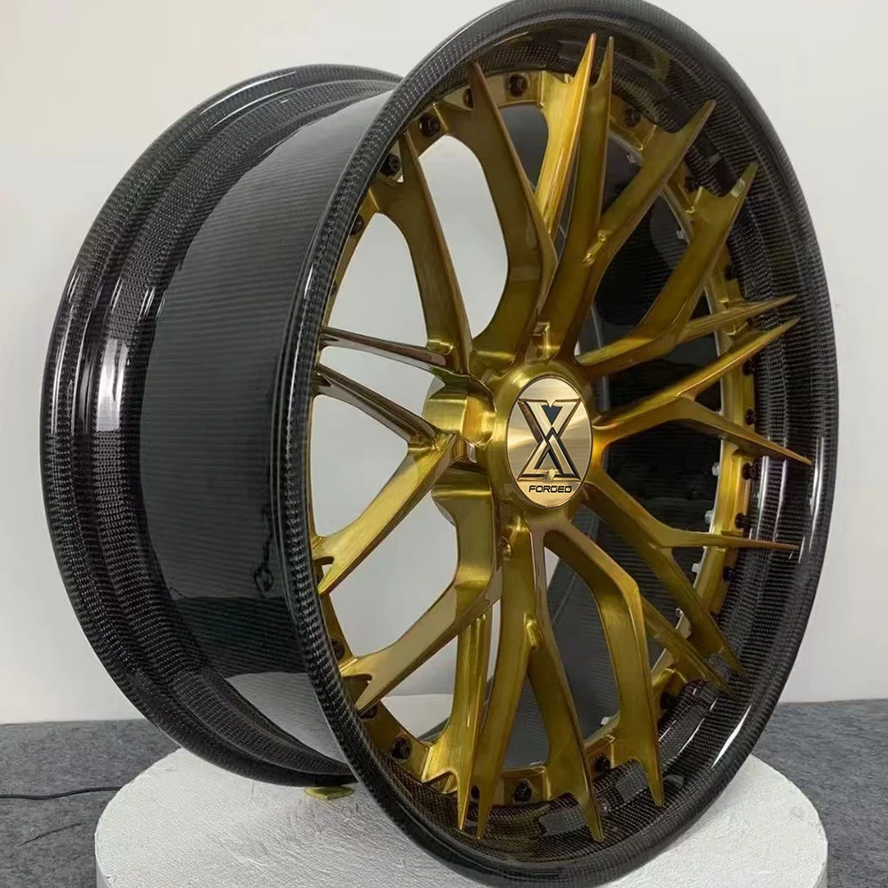 

XJ Forged Carbon Fiber Wheels 5x120 22 23 Inch Custom Aluminium Alloy Rims for RS4 RS5 RS6 R8 M2 M3 M4 X3 X4 X5 X5M GT3