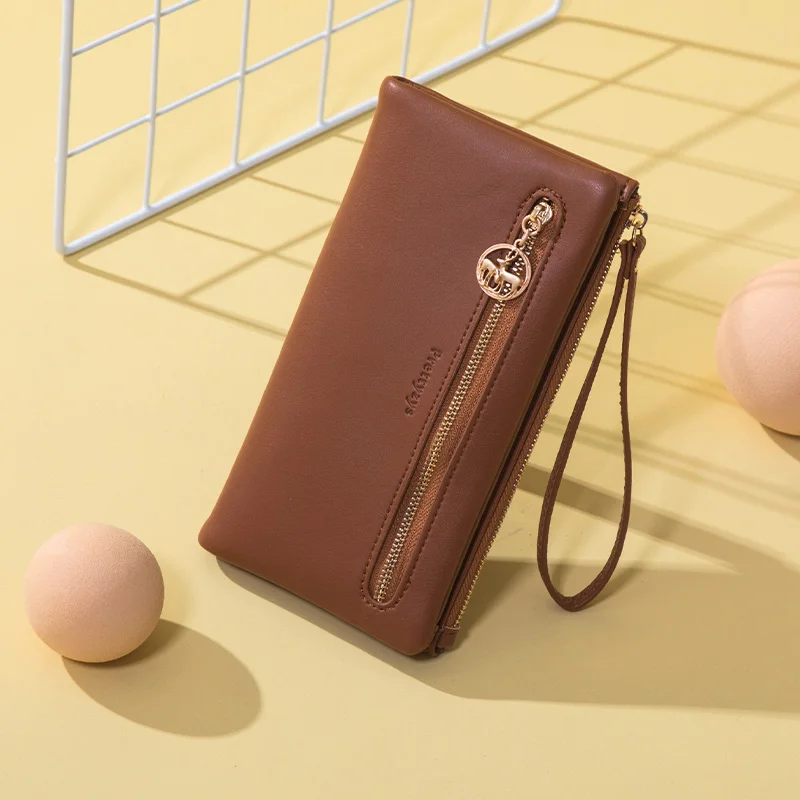 

Fashion Long Wallet Women's Soft Leather Wristband Clutch High Capacity Female Purse Coin Bag Credit Card Holder