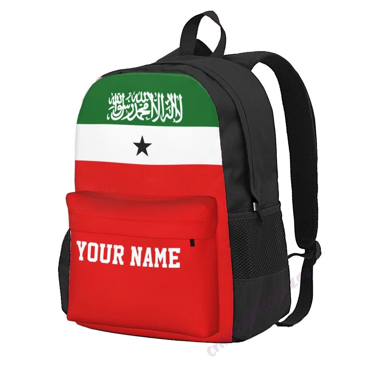 

Custom Name Somaliland Flag Polyester Backpack For Men Women Travel Bag Casual Students Hiking Travel Camping