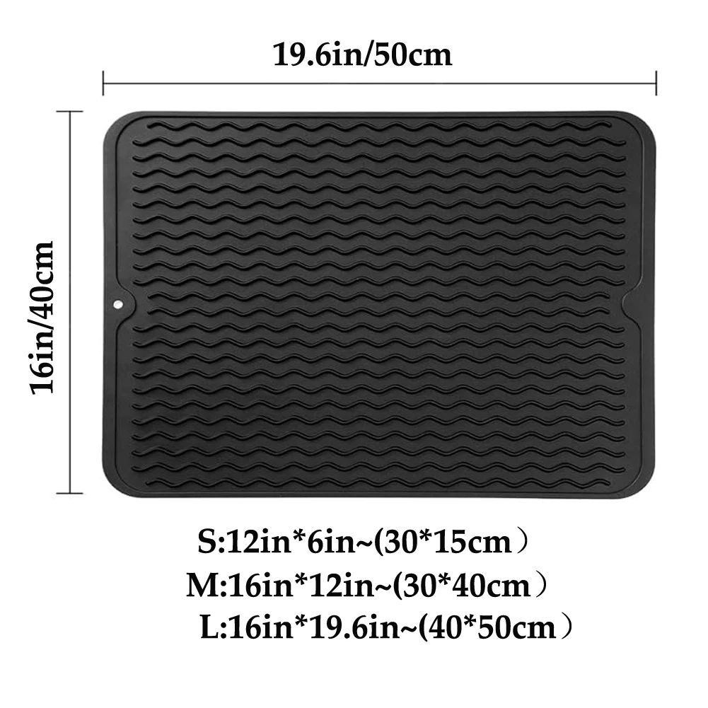 Non Slip Silicone Drying Mat for Kitchen Extra Large Heatproof Countertop Stove Protector Dish Drying Rack