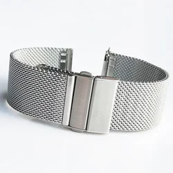 Mesh Milanese Loop Strap Stainless Steel Metal Quick Release Bracelet Double Press Butterfly Buckle Watch Band 18mm 20mm 22mm