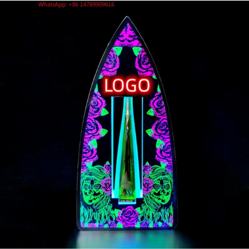 Premium Custom LED Liquor Display StandCustom 1942 Donjulio Tequila Bottle Presenter Rose Pattern LED Light Illuminated Metal Ac