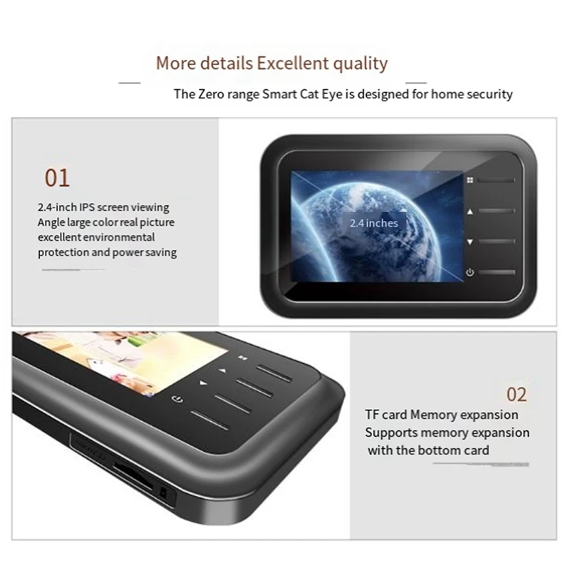 Zero Distance Visual Doorbell Wireless Home HD Anti-Theft Camera Electronic Smart Portable Multifunction Camera Durable