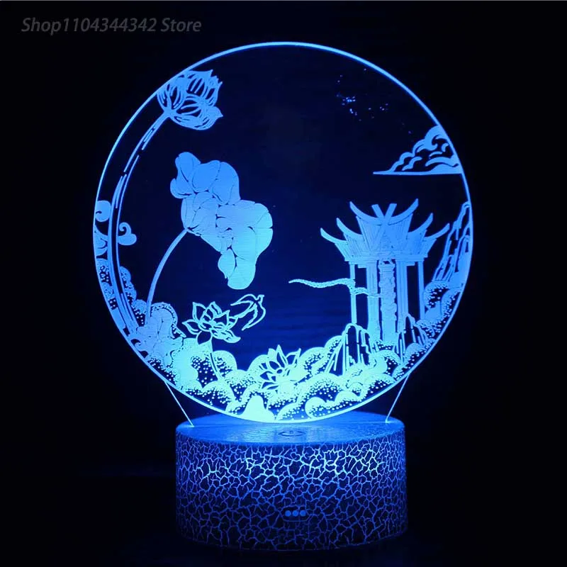 Children's toys 3D creative acrylic plant night light living room bedroom creative parent-child gift decoration light USB atmosp