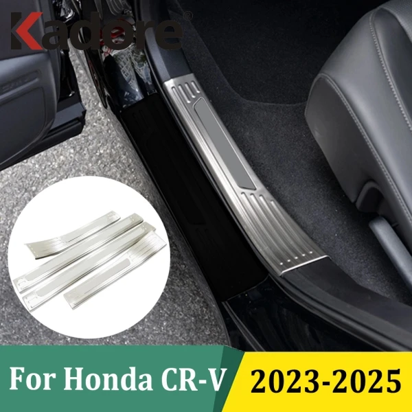 

For Honda CRV CR-V 2023 2024 2025 Stainless Steel Outer Inner Side Door Sill Scuff Plate Trim Car Styling Accessories