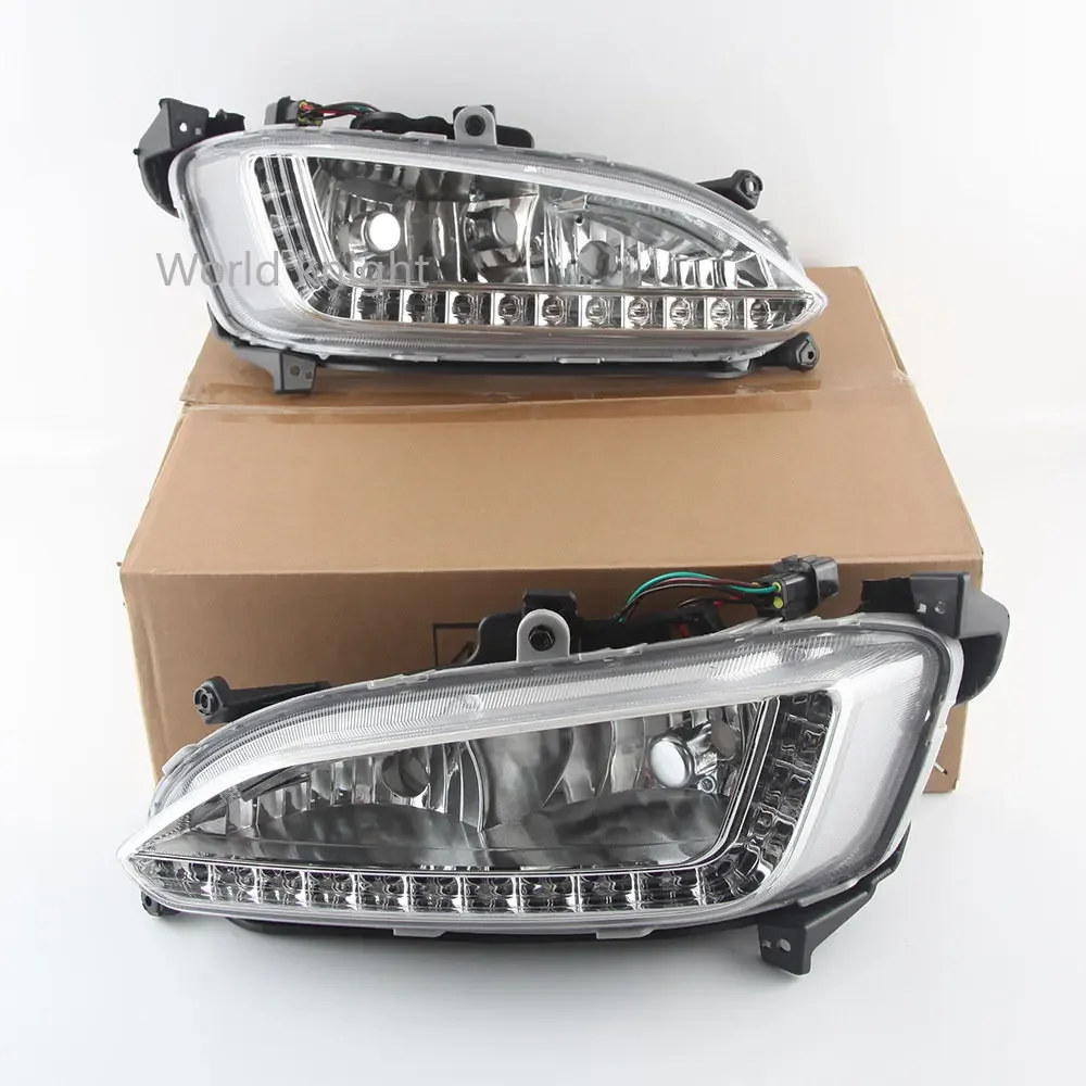 1pcs Car Front LED DRL Daytime Running Light Fog Lamp Right For Hyundai IX45 Santa Fe 2013 2014 2015