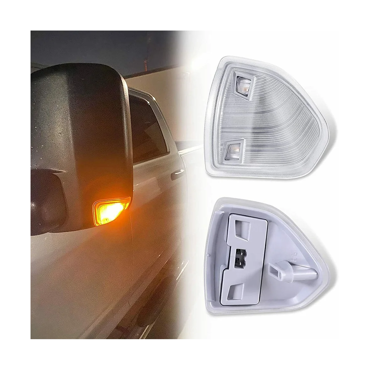 1 Pair Car LH+RH Outside Mirror Turn Signal for DODGE RAM 1500 2500 3500 LED Signal Light 68087234AA