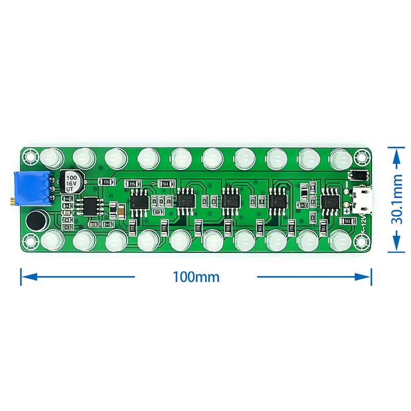 Acoustic sensing spectrum audio power amplifier level meter LED indicator flash melody light sound partner multi-color optional