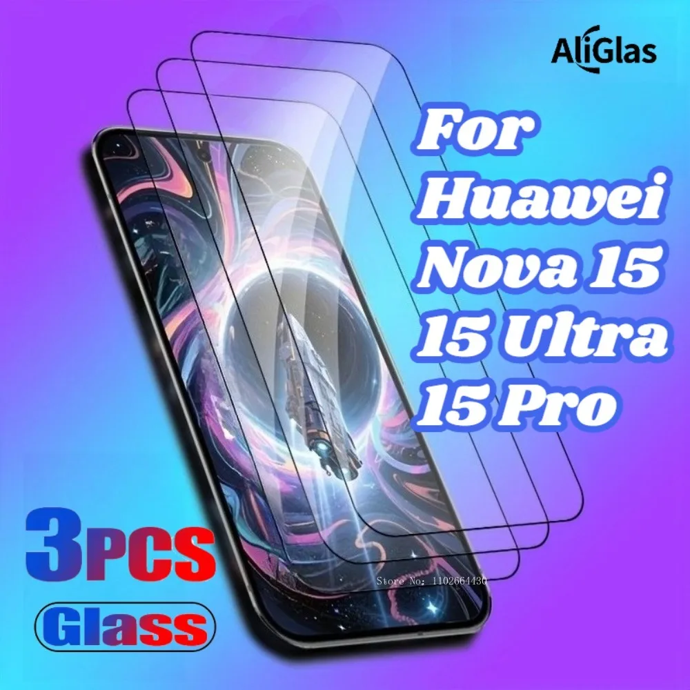 

3 шт. HD-пленки для защиты экрана для Huawei Nova 15 Ultra 15 Pro, пленка из закаленного стекла для Huawei Nova 15 Series с черной рамкой