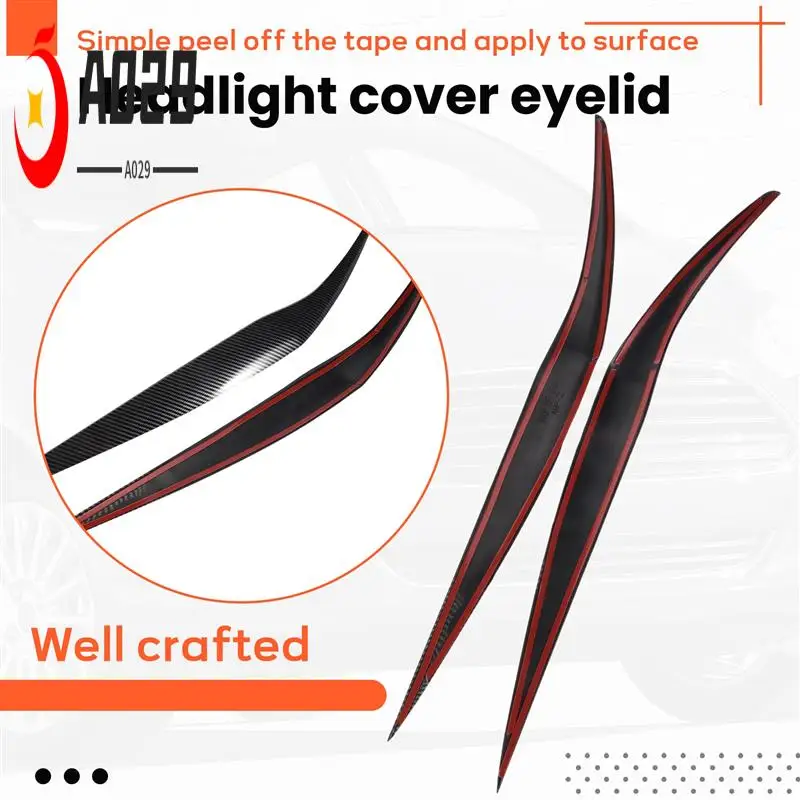

A029-Front Headlight Cover Head Light Lamp Eyelid Eyebrow Trim ABS For Ford Fiesta MK6.5 2013-2017