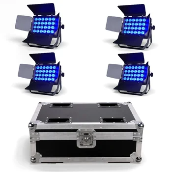 4in1 Flights Case with 24x18W RGBWA UV 6 in 1 Outdoor Waterproof Stage Light LED Square Par Light DJ DMX Disco Equipment Bar