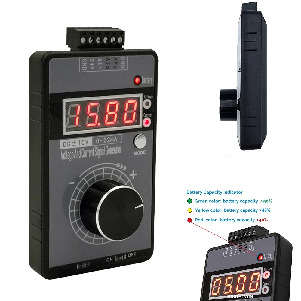 Compact Signal Generator 4-20mA Signal Generator 2-wire 3-wire 4-wire Output Display Modes For Ease Of Use Alloy Adjustable Knob