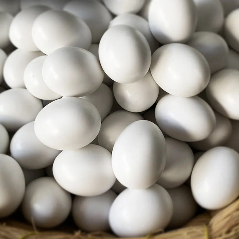 

12pcs Simulated Bird Eggs Smooth Round Solid Plastic For Diy Graffiti Easter Decor Bird Nest Accessories Pet Supplies