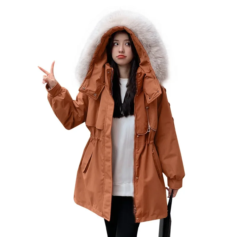 2024 New Winter Clothing Women's Medium to Long Loose Large Down Cotton Jacket