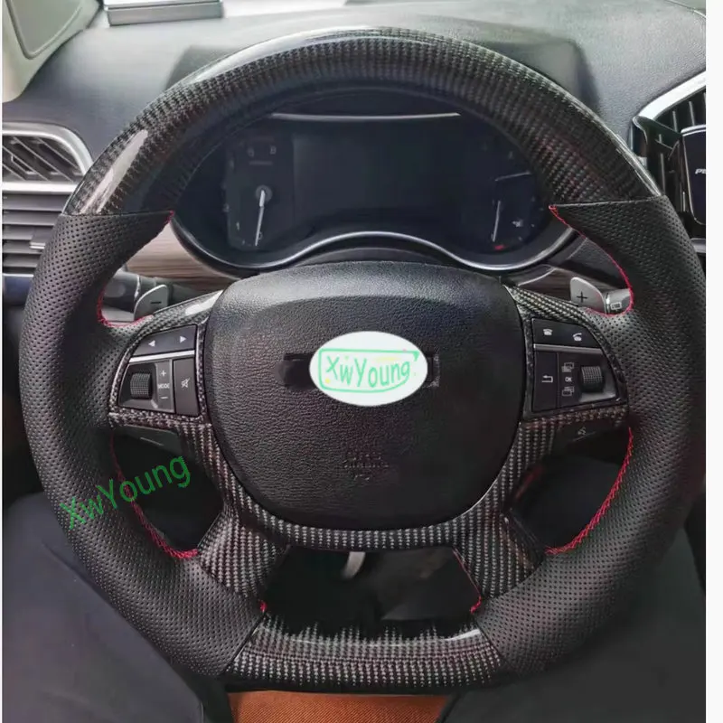 

Для Haval H8 H9 100% натуральное углеродное волокно Автомобильное рулевое колесо с кожей/Алькантара