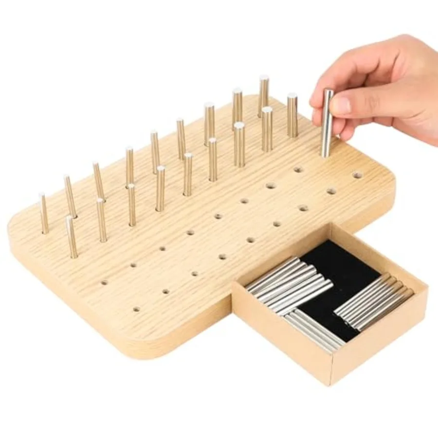 36Hole Wooden Pegboard for Finger Dexterity and Hand Rehabilitation with 4mm 6mm 8mm Pegs to Improve Fine Motor ls and HandEye