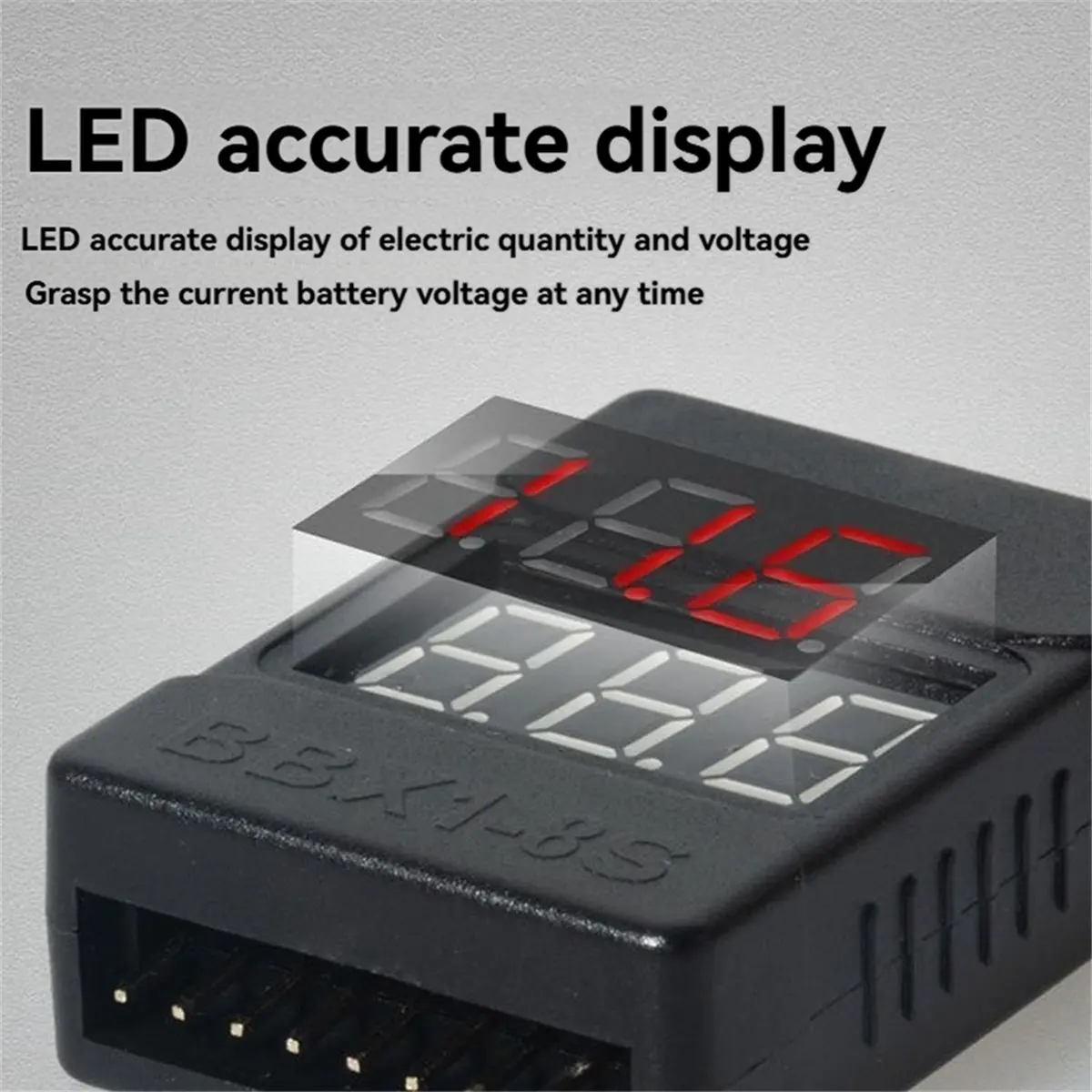 

(WSFS) BBX1-8S 1-8S 2IN1 Тестер напряжения LiPo-аккумуляторов/Сигнализация низкого напряжения/Проверка напряжения аккумулятора с двумя динамиками, в кейсе