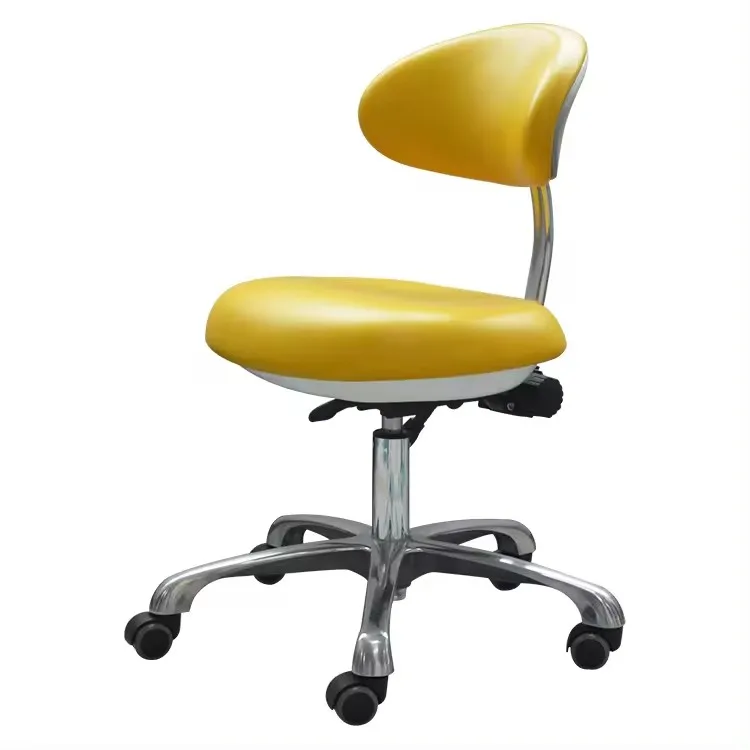 Modern Yellow Leather Swivel Salon Foot Spa Pedicure Stool Beauty Salon Barber Shop Spa Technician Stool