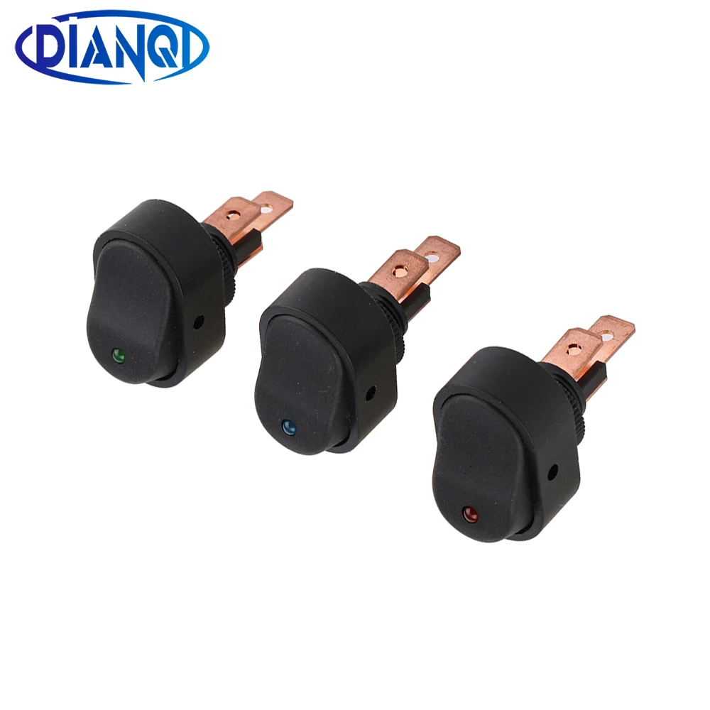1pc ASW-20D Rocker Switch 2 Position 30A 12V LED Car Switches 3 Pins DIY Red Blue Green Plastic Switches