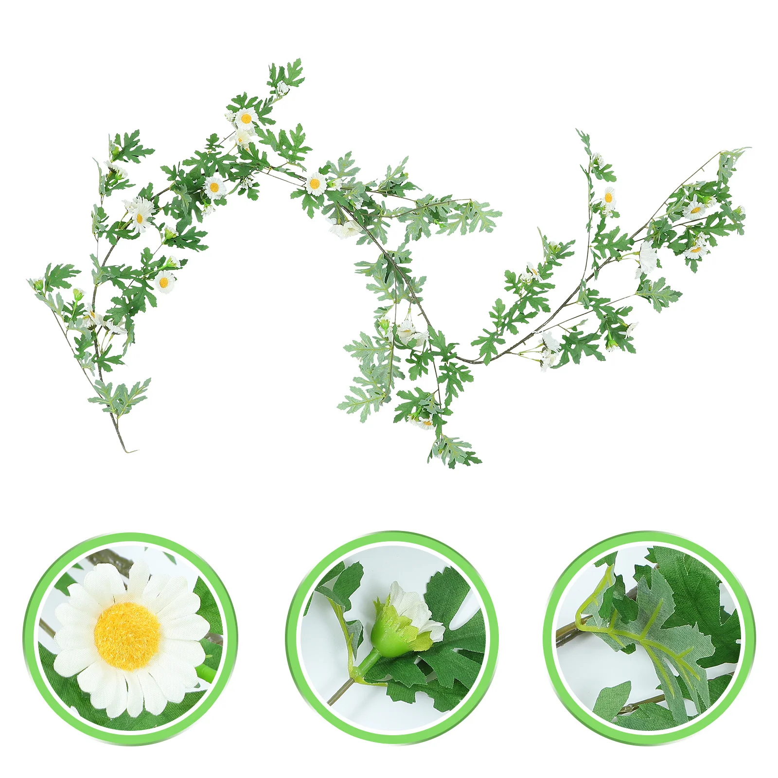 

Floral Simulated Daisy Rattan Hanging Vine Crawl Decorations White Silk Flower Artificial