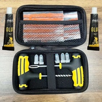 Emergency Tire Repair Kit - Heavy-Duty Glue & Rubber Strips for Flat Puncture Fix on Cars/Trucks/RVs, On-the-Go Safety Solution