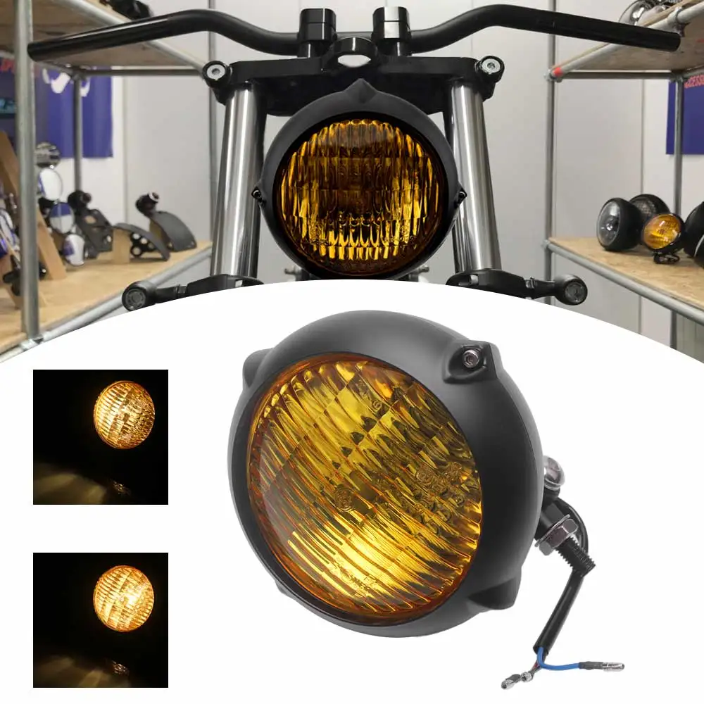 Retro Motorbike Headlight High Beam/Low Beam For Harley Kawasaki Honda Yamaha Suzuki Chopper Cafe Racer Bobber Cruiser