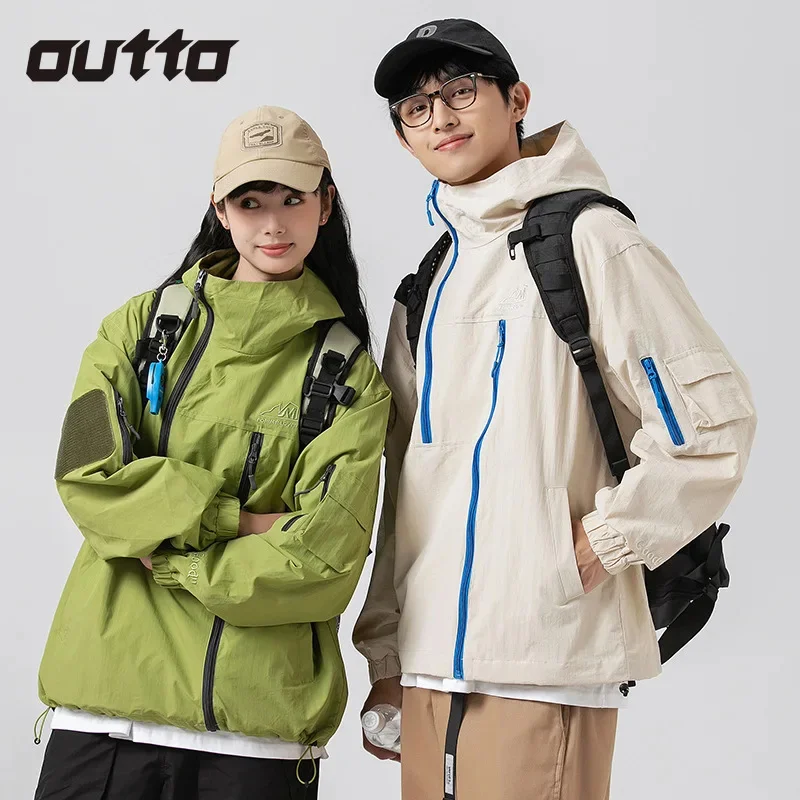 

2023 Autumn Windproof Charge Jacket Men Women INS Casual Contrast Breathable Hooded Coat Climbing Camping Fishing Hiking Jackets