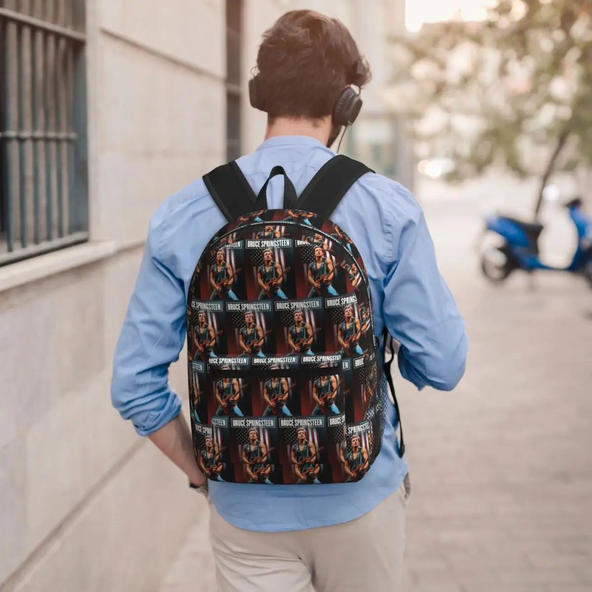 Bruce Springsteen Student Backpack School Bag Hiking Travel Daypack for Men Women Bookbag Shoulder Bags