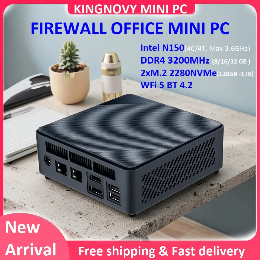 Intel N150 Office Mini PC Firewall 2*2,5G LAN i226 2*M.2 NVMe SSD Slot DDR4 3200MHz Mini NAS Computer Host Windows 11 NUC WiFi