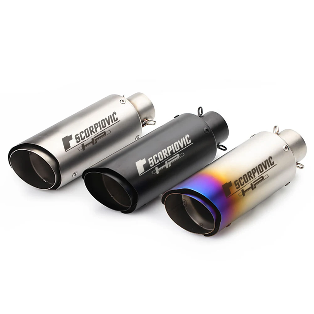 universal 51mm Escape Moto Tube Motorcycle Exhaust Muffler ForZ400 CBR650 R7 MT09 S1000RR ADV350 R3 MT03 C13
