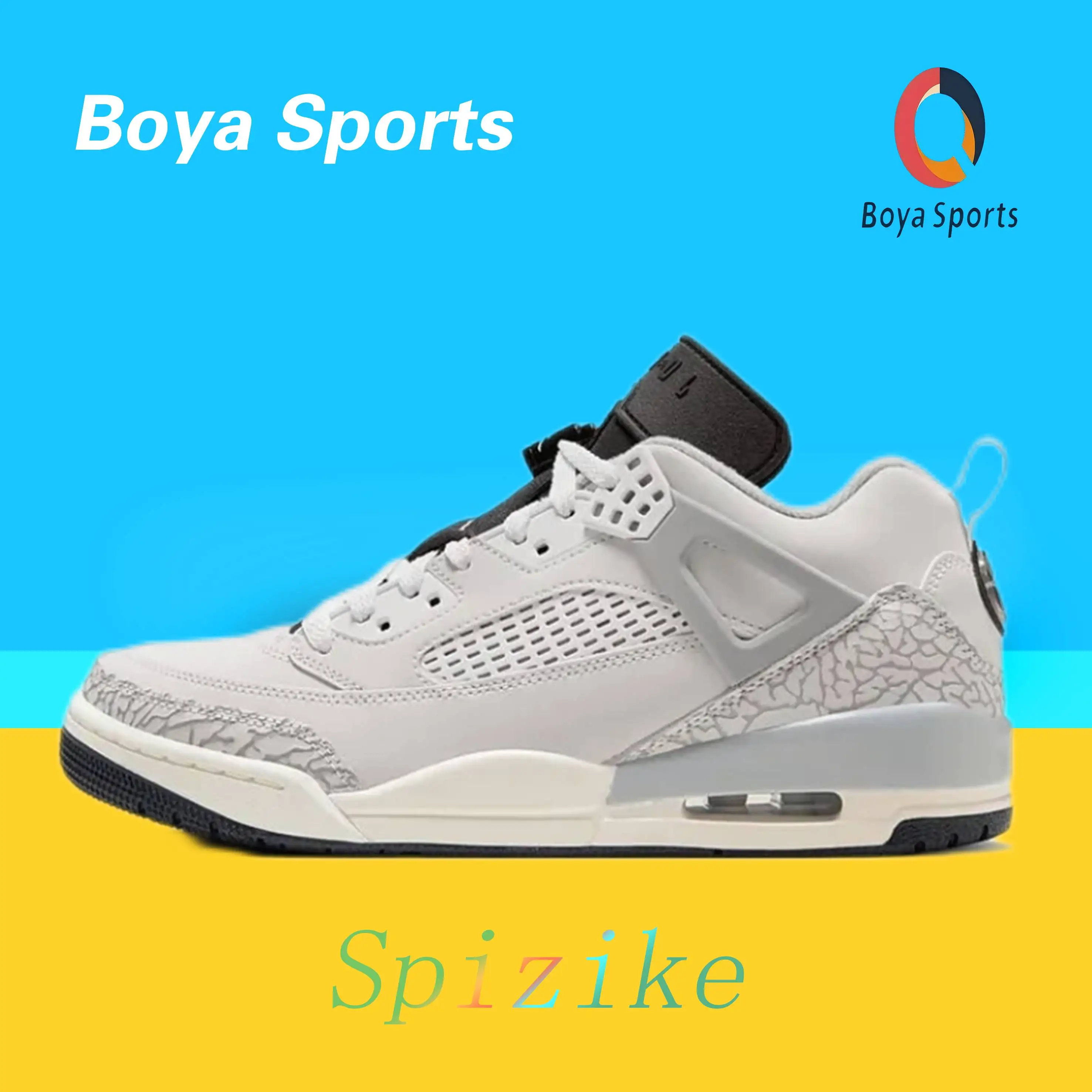 حذاء كرة السلة Jordan Spizike Comfort Low Top للرجال باللون الرمادي