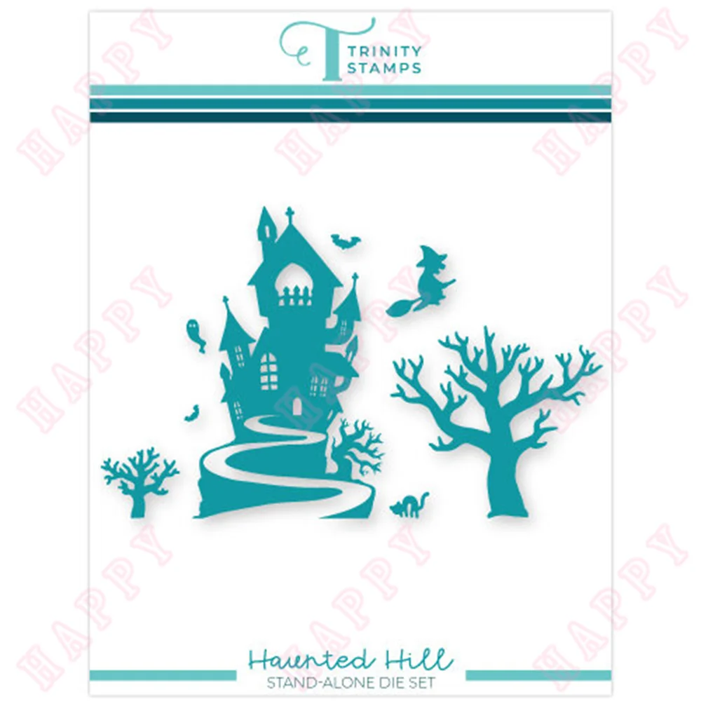 

New Metal Cutting Dies Halloween Haunted Hill For Scrapbook Diary Paper Craft Decoration Embossing Template Diy Greet Handmade