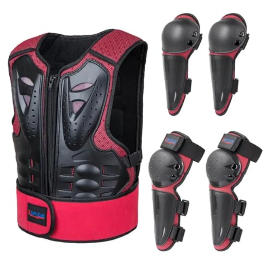

Motocross Vest for Dirt Bike ATV Skateboard Body Armor Protection with Knee Pads Eblow Pads for Cycling Skating