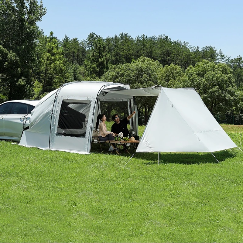 Automatically Build Tent Thickened Oxford Breathable Rainproof Tent Car Rear Extension Tent with Aluminum Alloy Support Car Tent
