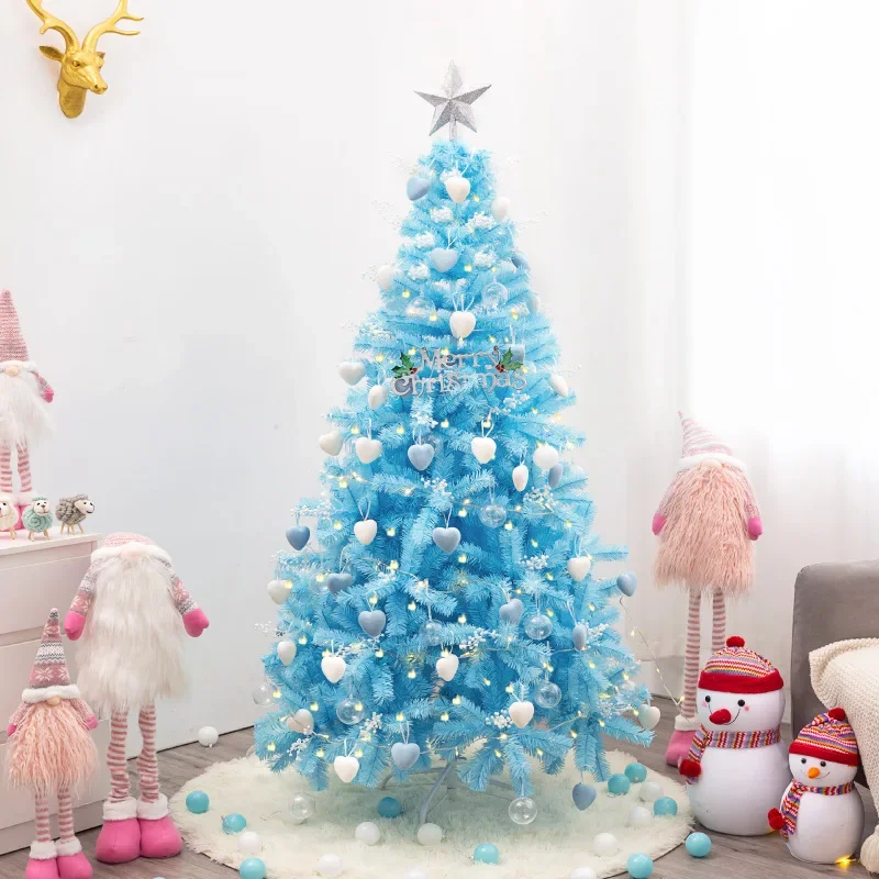 White Christmas Tree 180cm/6ft Large Artificial Xmas Tree Pink Flame Retardant Fir Tree with Metal Stand for Рождество Navideño