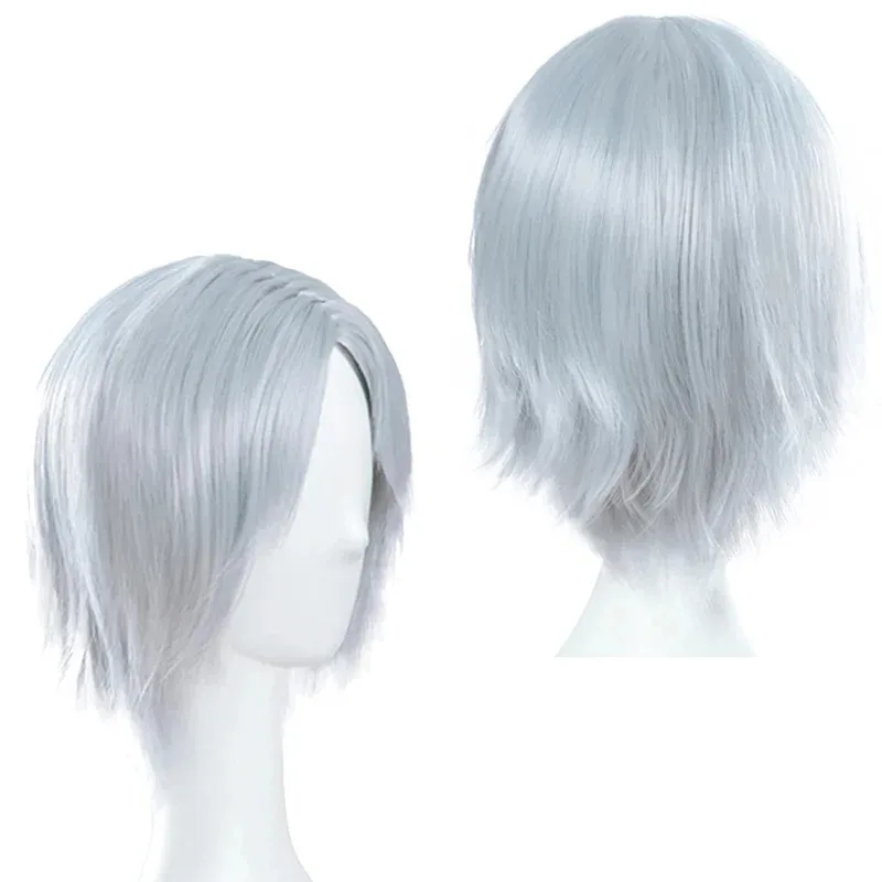 Parrucca Dante Gioco DMC 5 Accessori per costumi cosplay Capelli sintetici Uomo Travestimento di Halloween Gioco di ruolo Puntelli per feste Argento