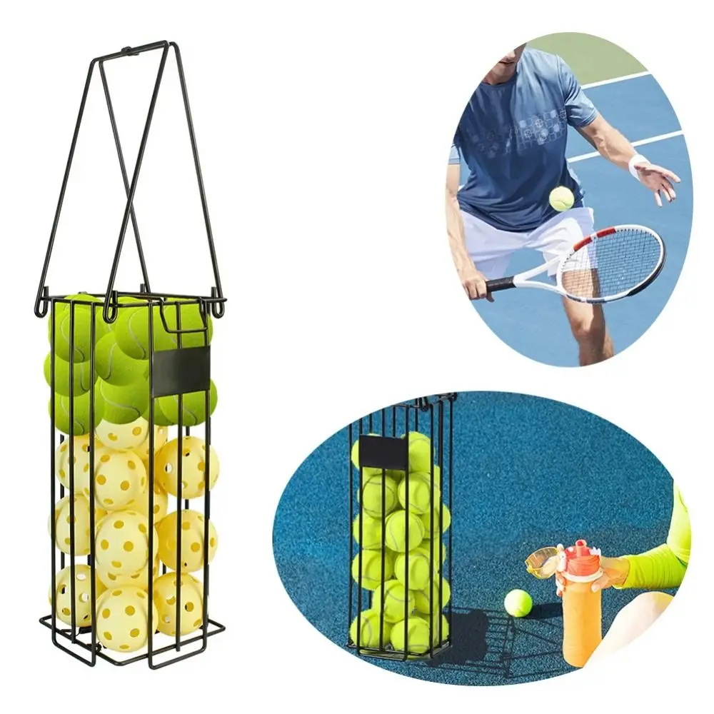 

Черный сборщик теннисных мячей большой емкости с эргономичной ручкой, коллектор теннисных мячей, экономит усилия с крышкой, бункер для теннисных мячей