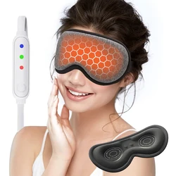 Mascarilla eléctrica reutilizable para los ojos, masajeador para el cuidado de los ojos, terapia caliente, compresa caliente, alivia los ojos cansados, ojos secos, ojos para dormir, venda