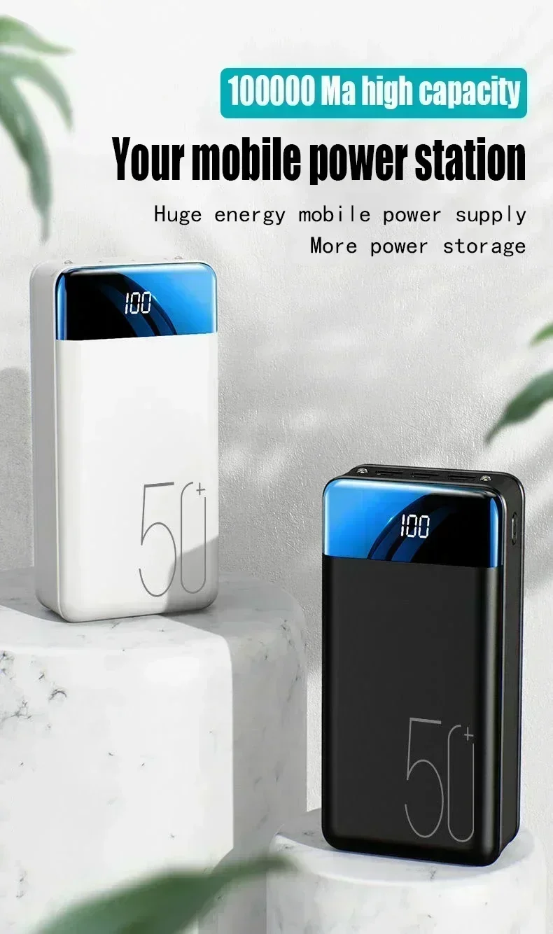 New Fast Charge 100000mAh/98000mAh Mobile Power Bank Large Capacity Mobile Power Bank Universal 5v2.1a Fast Charge