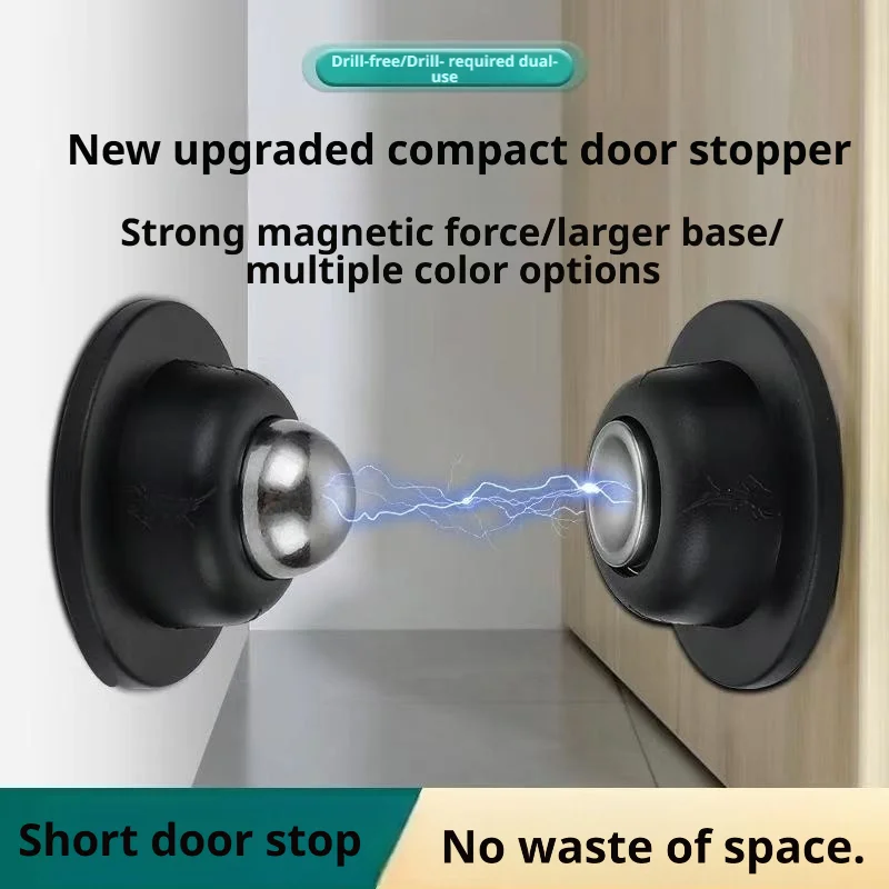 Bedroom Silent Punch-Free Door Stopper - Silicone Short Floor Suction Strong Magnetic Anti-Collision Blocker