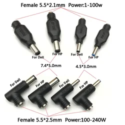 DC4.5 X 3.0mm 7.4 X 5.0mm DC Male To 5.5 X 2.1mm DC2.5mm Female Power Plug Adapter Connector with Chip for DELL for HP 180W 240W