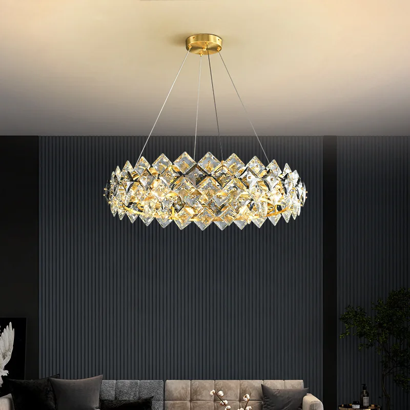 Imagem -03 - Luxo Crystal Chandelier Led Light Luminárias de Teto Lustres Salon Pendant Lamp para Sala de Estar e Jantar 2024