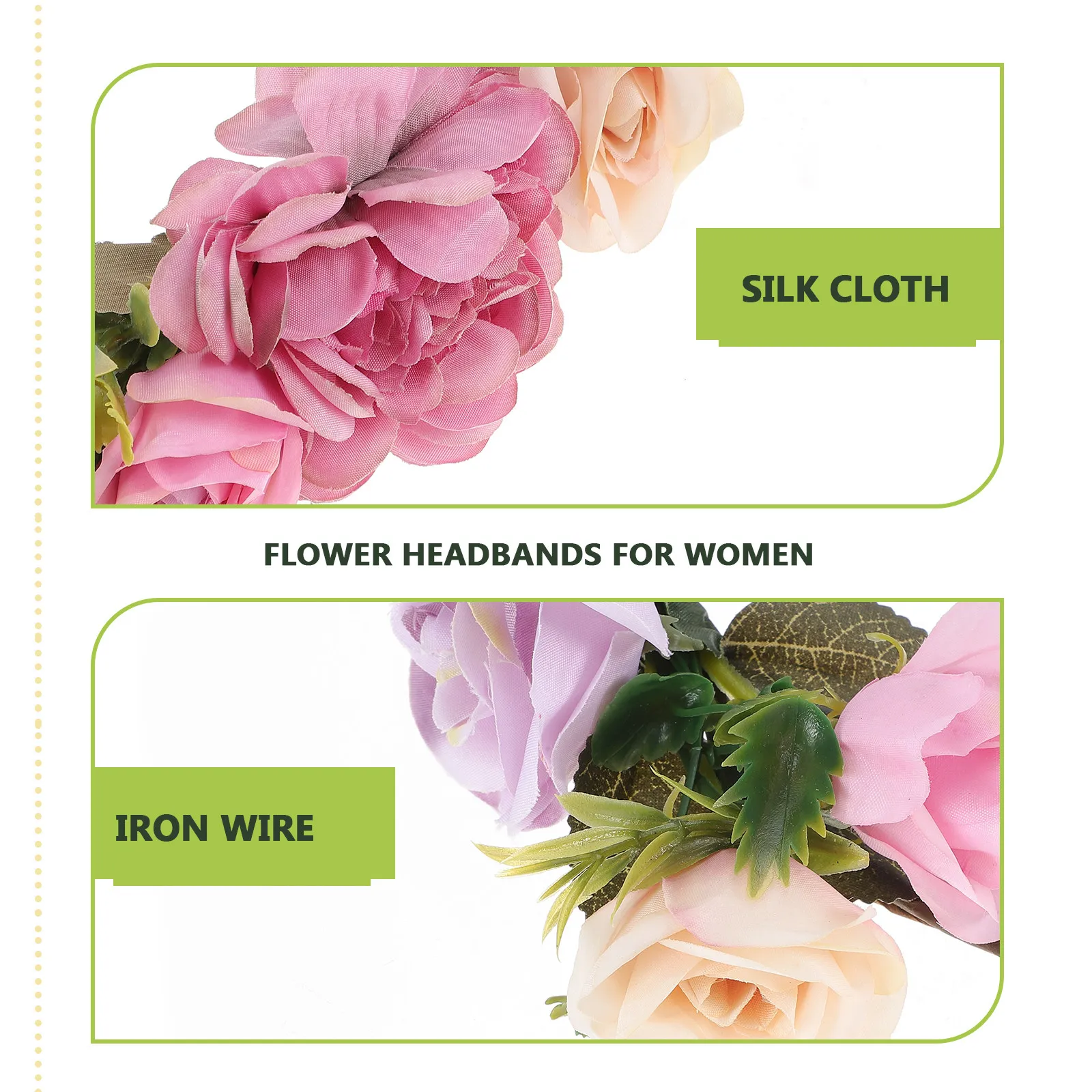 

Beautiful Flower Crown Headband Realistic Colors Simulation Flowers Fashionable Elegant Women Girls Wedding Accessory