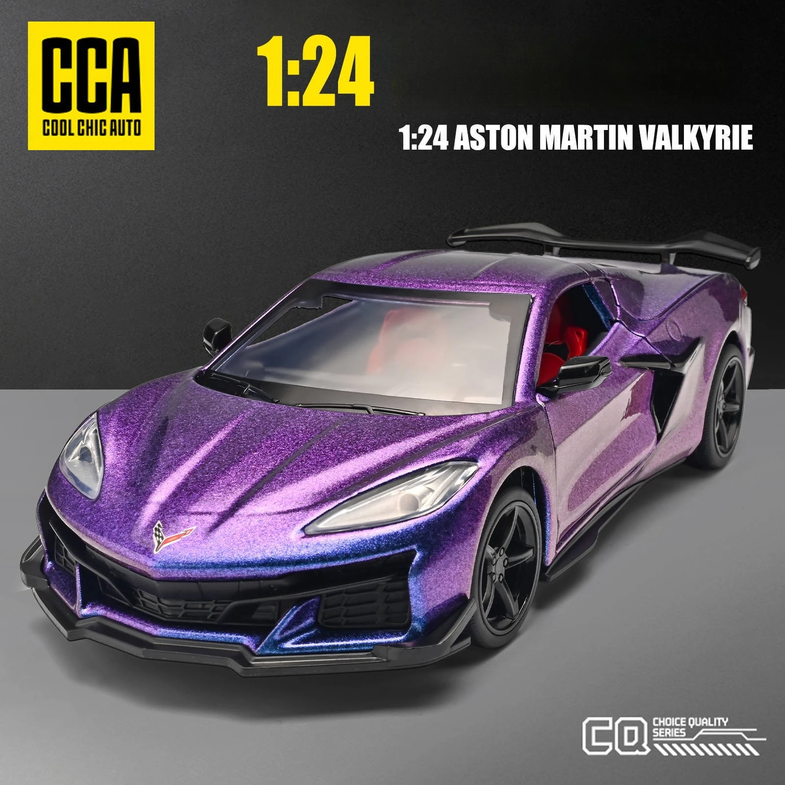 

Модель спортивного автомобиля Z06 в масштабе 1:24, литая из сплава, с открывающимися дверями, откатным механизмом, звуком и светом, для детей и взрослых