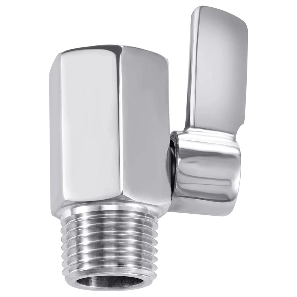 Aço inoxidável 304 Mini válvula de esfera, Cabeça de chuveiro, Desligue a válvula, Rosca NPT, 1 2 "Masculino x 1 2" Feminino, 1 Pacote