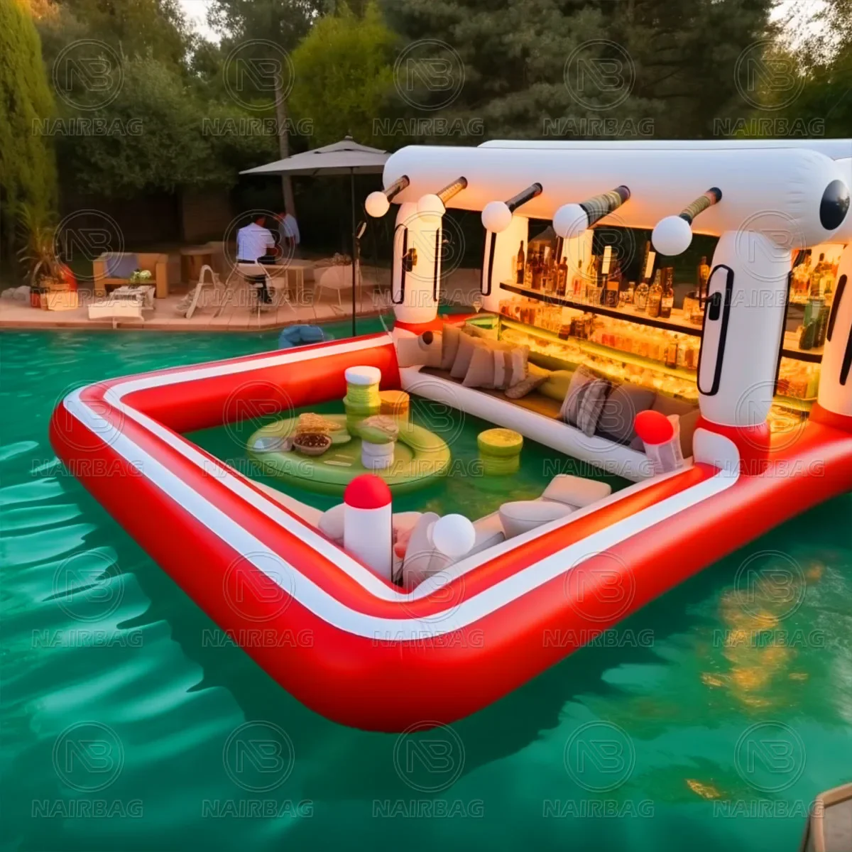 2026 Outdoor Inflatable Pool Bar Floating Pub Platform Yard Swimming Pool Entertainment