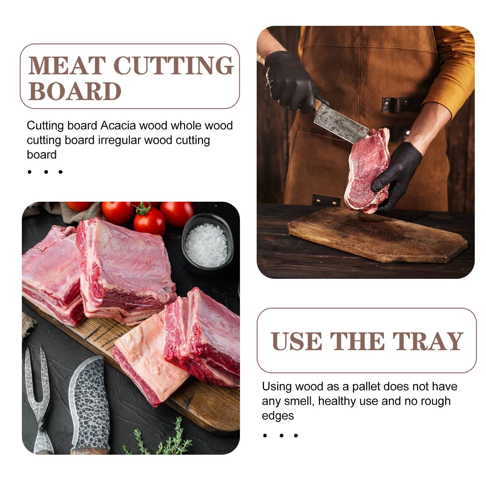 

Wooden Cutting Board Irregular Stump Design Kitchen Chopping Board for Fruits Meat Vegetables Practical Kitchen Supply