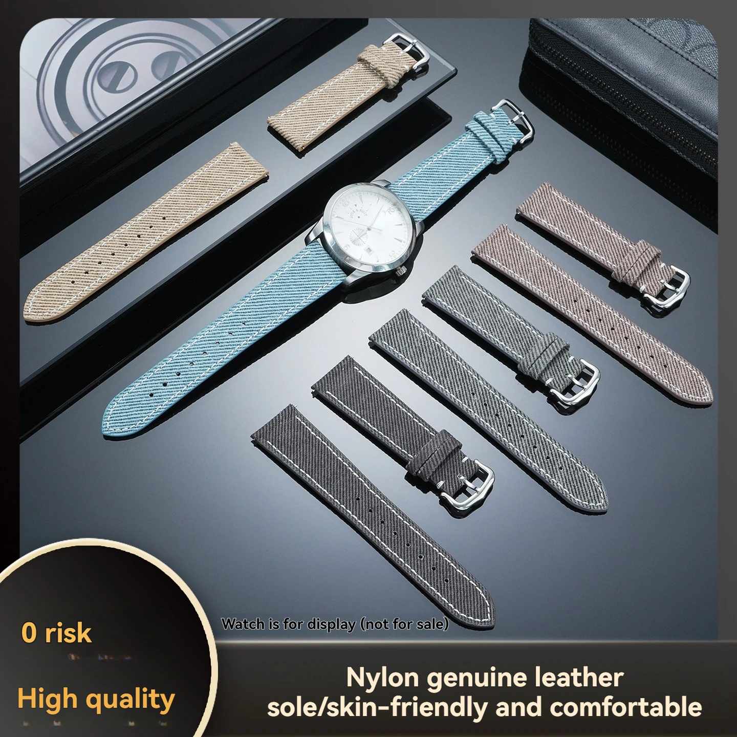 

Винтажный джинсовый ремешок для часов 18 мм, 20 мм, 22 мм, сшитый кожаный ремешок для часов, универсальный быстросъемный браслет для умных часов, коричневый браслет