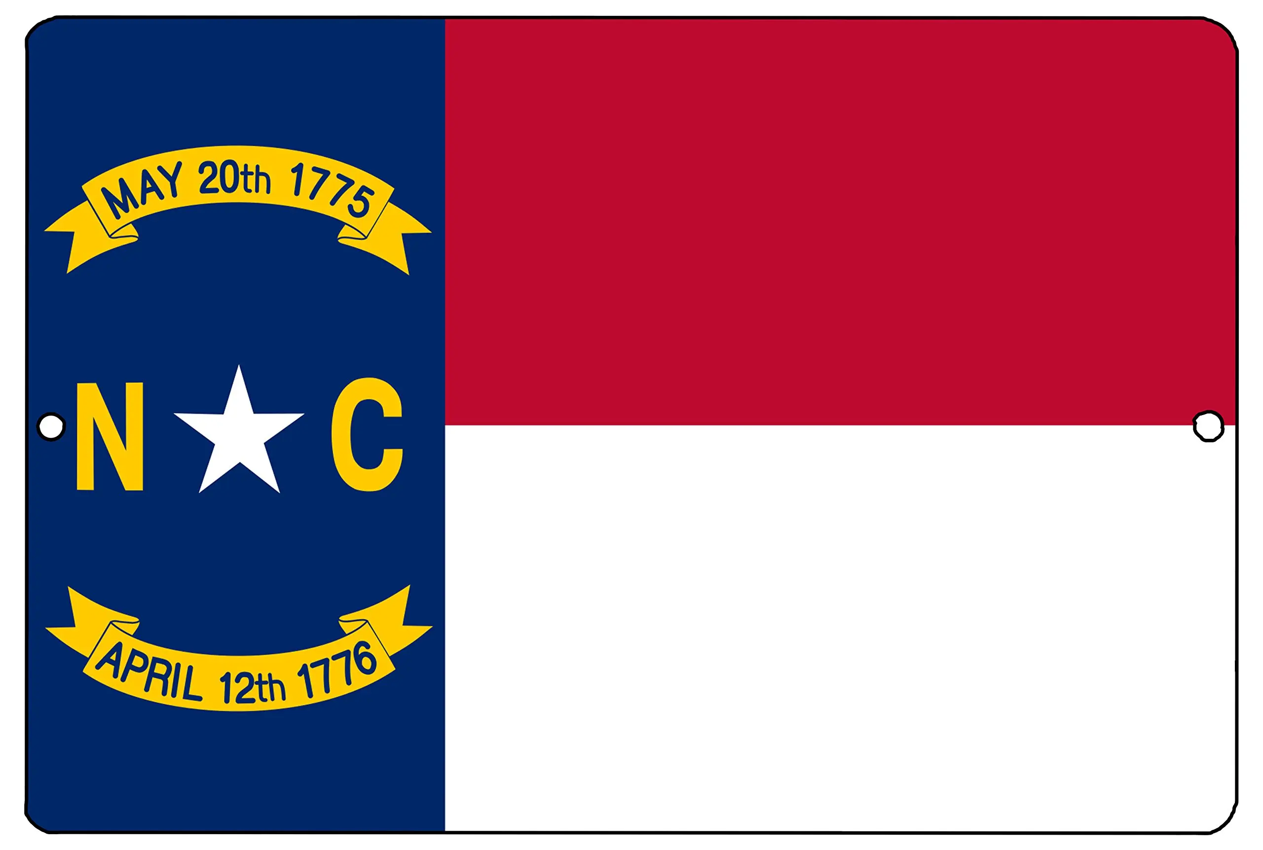 Rogue River Tactical North Carolina State Flag Metal Tin Sign Wall Decor Man Cave Bar NC